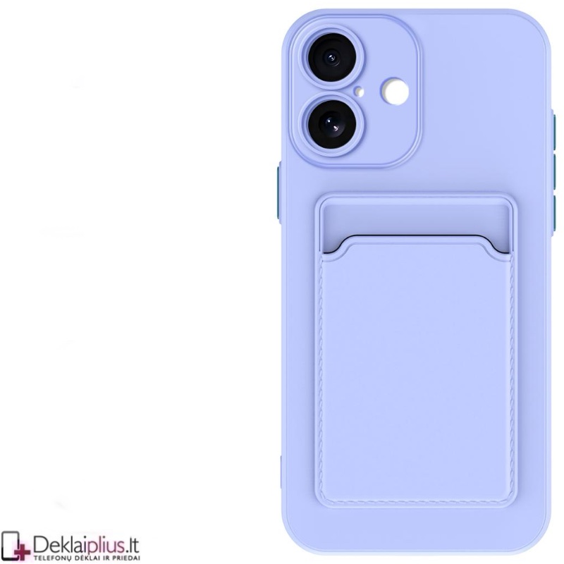 Guminis dėklas su kišenėle - šviesiai violetinis (Apple Iphone 17) Guminis dėklas su kišenėle - šviesiai violetinis (Apple Iphone 17)